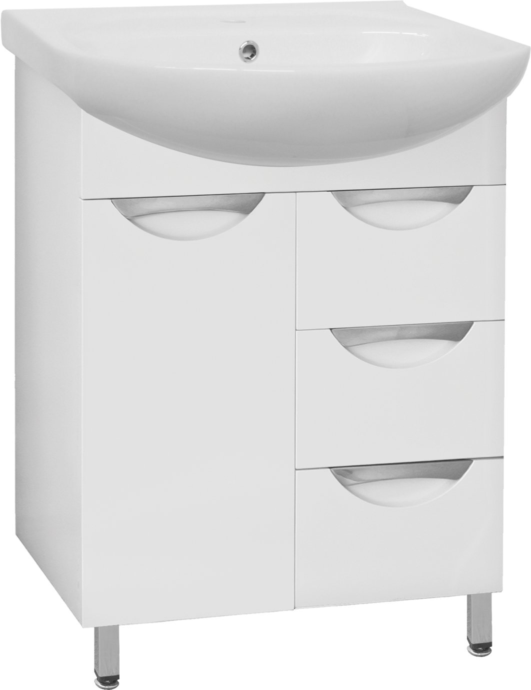 Тумба с раковиной Style Line Жасмин 65 белая - 4