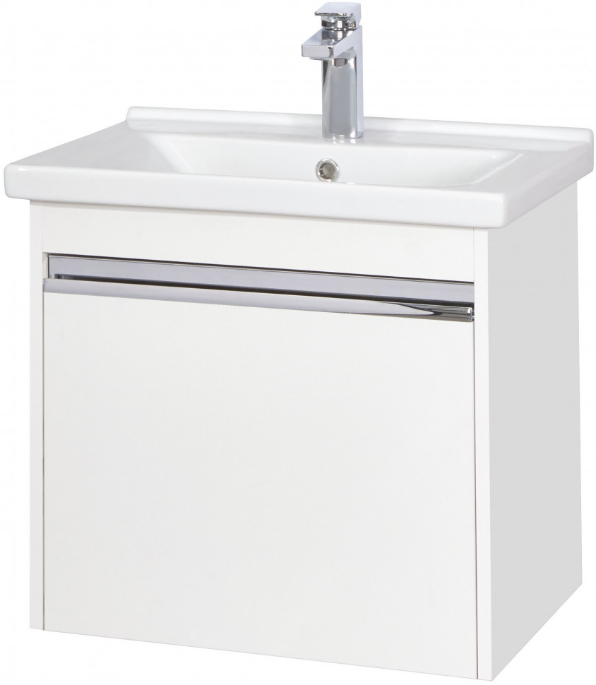 Тумба с раковиной Aquaton Капри 60 белый глянцевый 1A2301K1KP010 - 0
