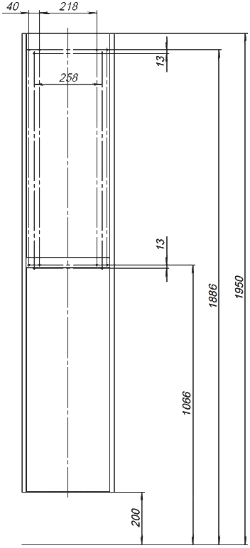 Шкаф-пенал Aquanet Nova 35 белый 242261 - 6