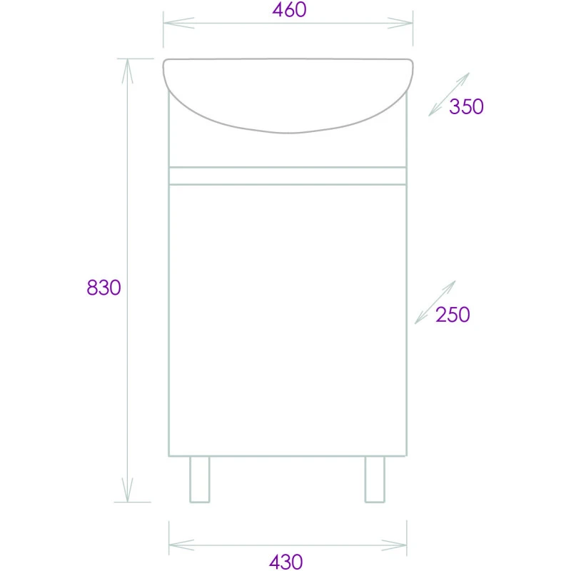 Тумба под раковину Onika Милтон 43 серая с светлым деревом 104512 - 3