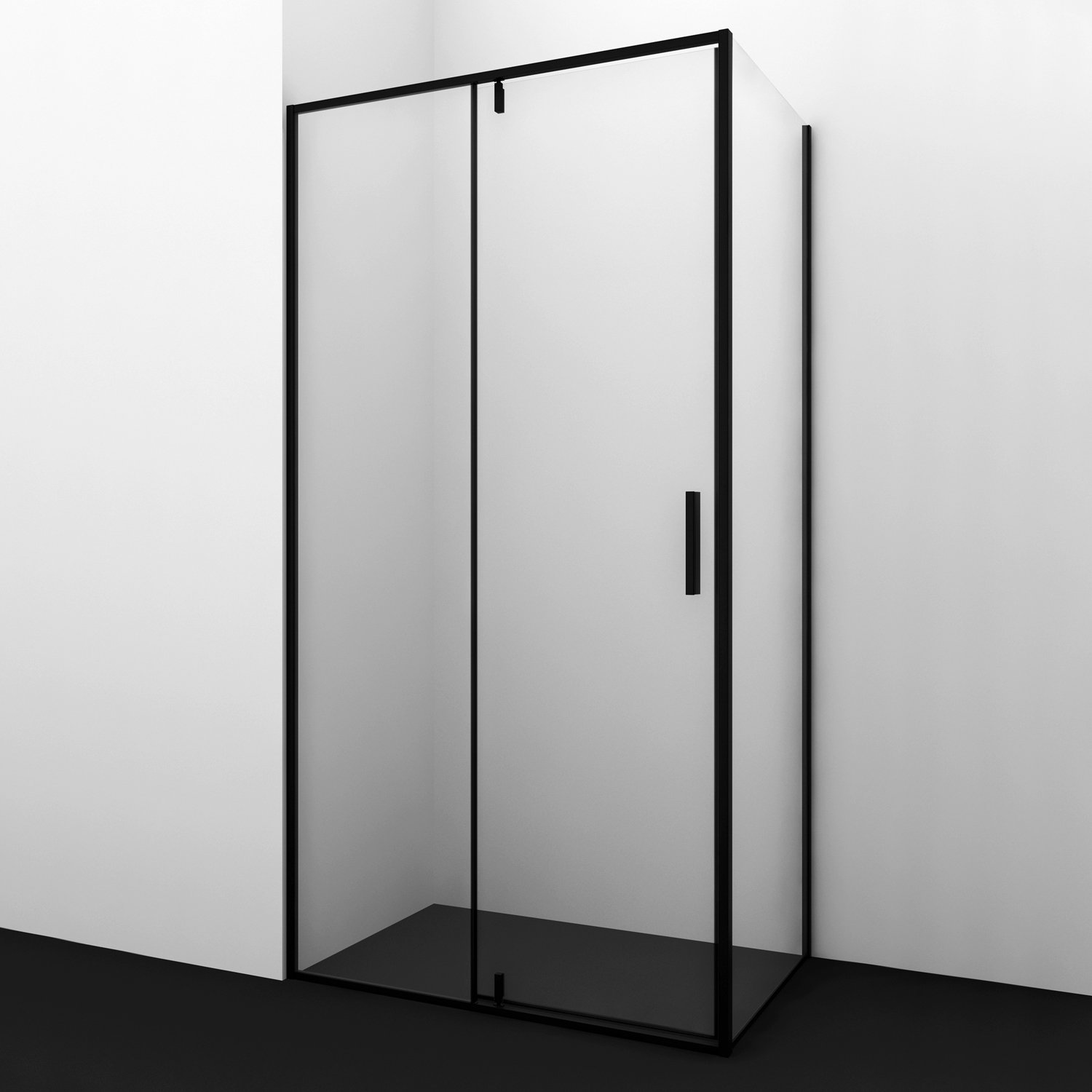 Душевой уголок Wasserkraft Elbe 100х100 профиль черный матовый стекло прозрачное 74P19 - 0