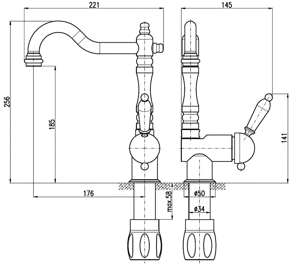 Смеситель для кухни Rav Slezak Labe золото L508.5/8Z - 2