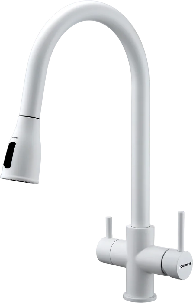 Смеситель для кухни Paulmark Lange белый матовый La214212-431 - 0