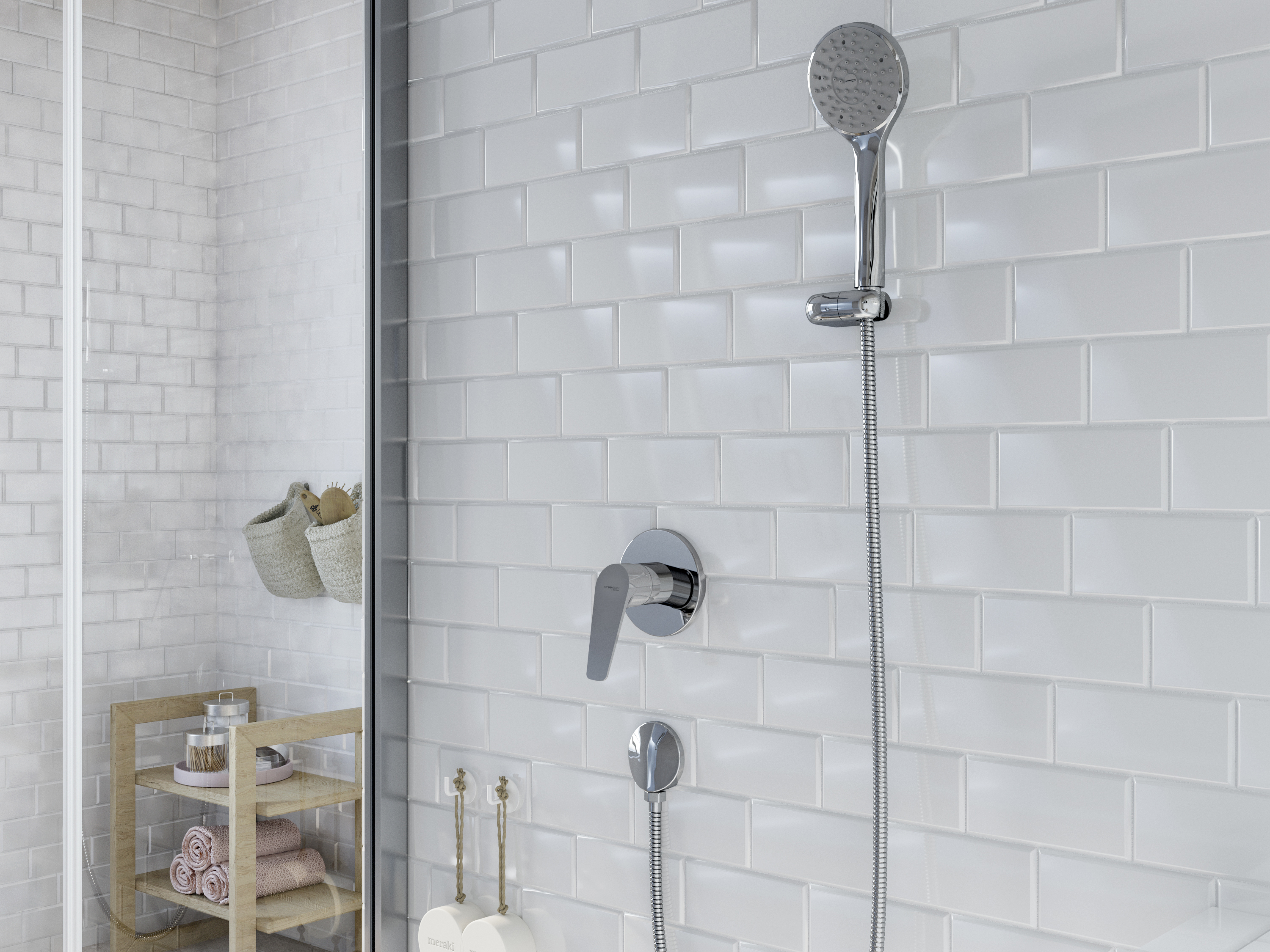 Душевой гарнитур STWORKI by Damixa Дублин HFDB91100, хром с лейкой на настенном держателе - 5