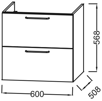 Тумба под раковину Jacob Delafon Odeon Rive Gauche 60 белый - хром EB2520-R5-NR4 - 2