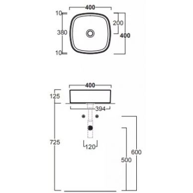 Раковина накладная Simas Folio 40 белая FO03 bi - 2