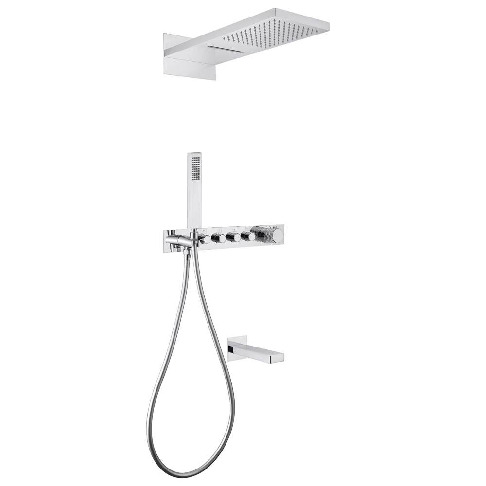 Душевой комплект Abber Rund с термостатом хром AF8753 - 0
