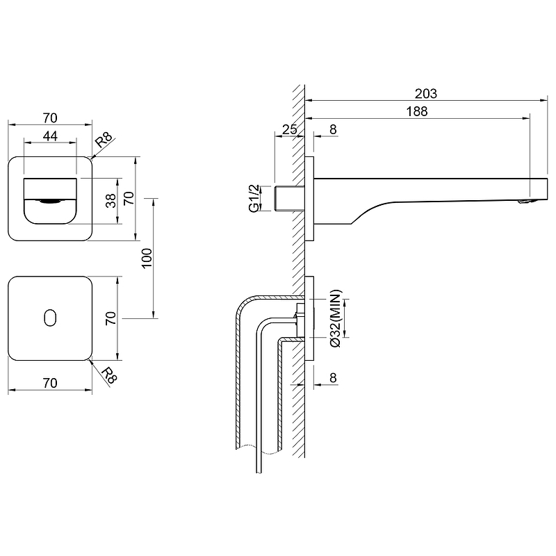 Смеситель для раковины встраиваемый Timo Torne хром 4373/00SM - 1