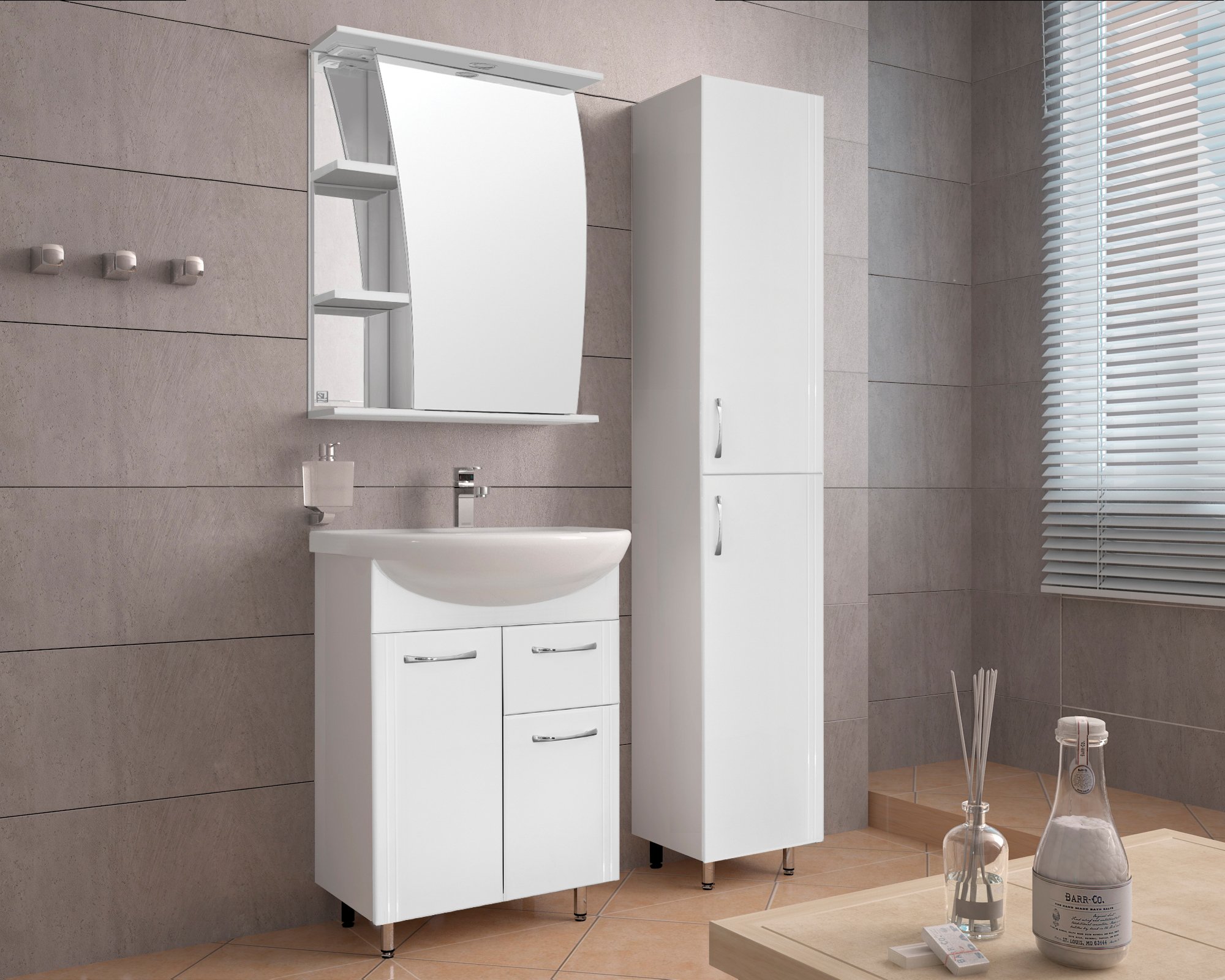 Тумба с раковиной Style Line Эко Стандарт №11 61 белая - 1