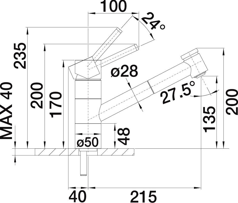 Смеситель для кухонной мойки Blanco Tivo серый, хром  517611 - 5