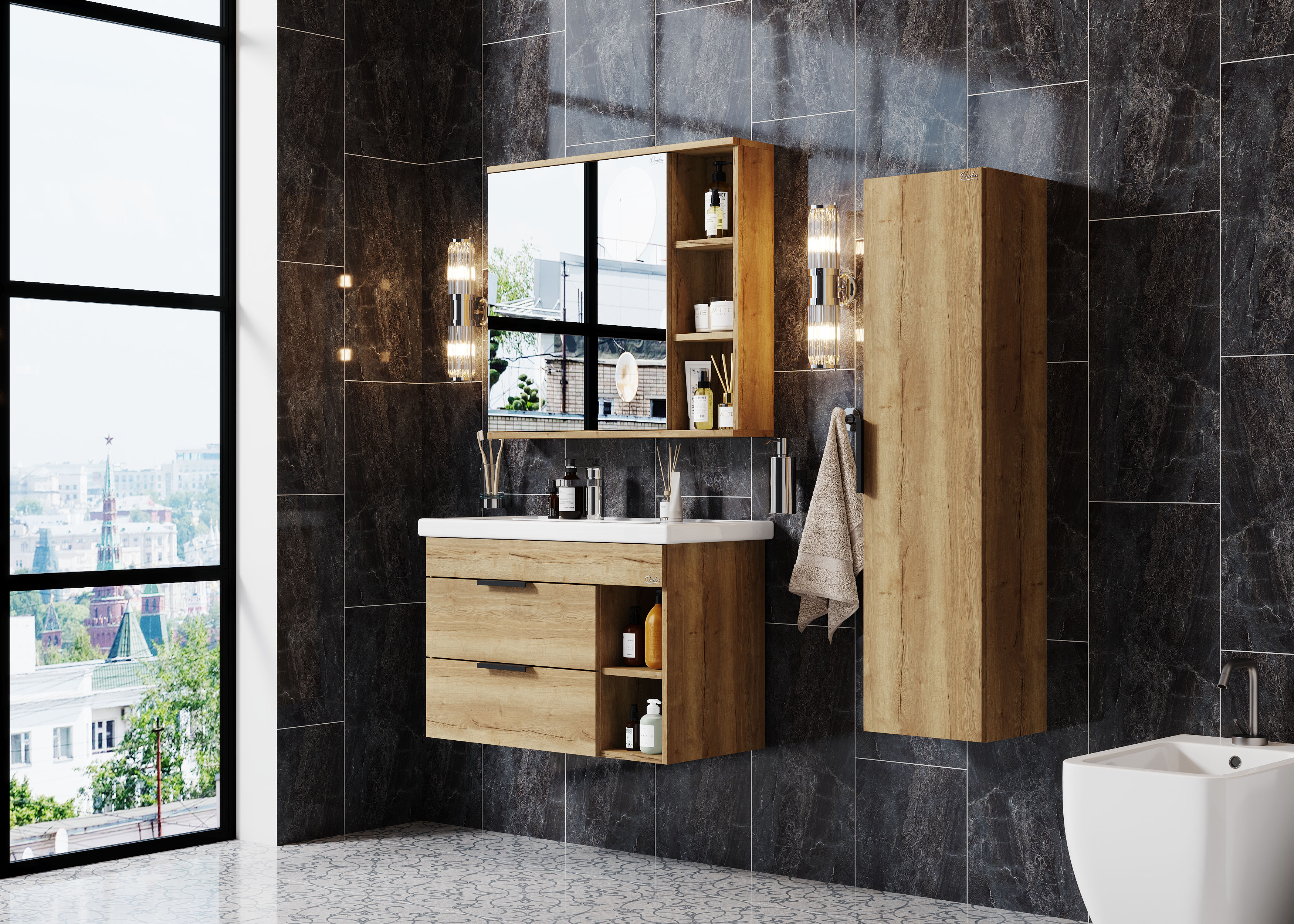 Комплект мебели Onika Легран 80 R дуб галифакс (108047) - 1