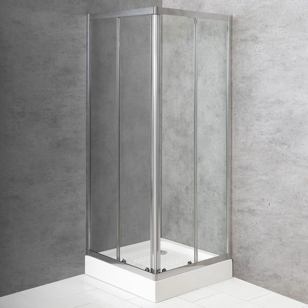 Душевой уголок BelBagno Due 90х90 профиль хром стекло прозрачное DUE-A-2-90-C-Cr - 2