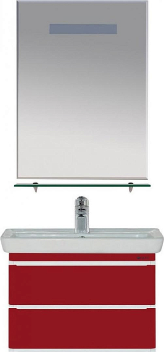 Тумба под раковину Misty Прима 60 красная глянцевая П-При01060-041П2ЯД - 1