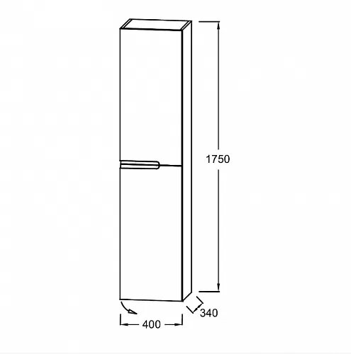 EB1983RRU-442 Nona  Колонна 175х34 см, шарниры справа, глянцевый серый антрацит - 1