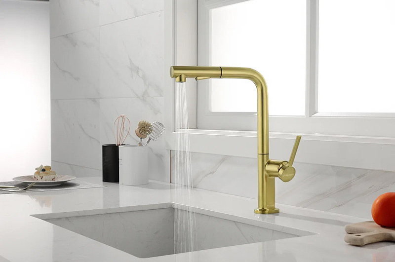 Смеситель для кухни Paulmark Neo светлое брашированное золото Ne214419-SBG - 3