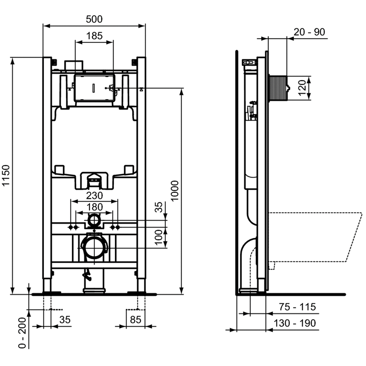 Система инсталляции для унитазов Ideal Standard ProSys Eco Frame 2.0 R046367 - 3