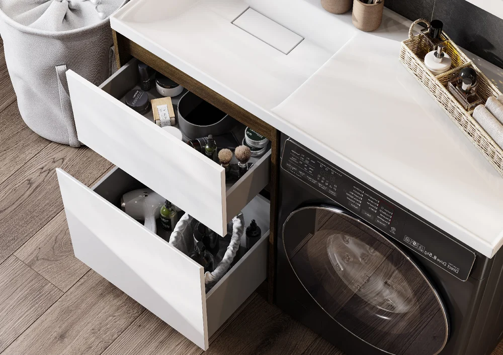 Тумба с раковиной Aquaton Лондри 60 светлое дерево-белый 1A2669K2LHDR0 - 3