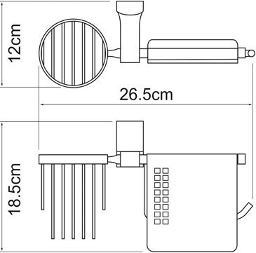 Держатель туалетной бумаги Wasserkraft Exter K-5259 с держателем освежителя воздуха - 2