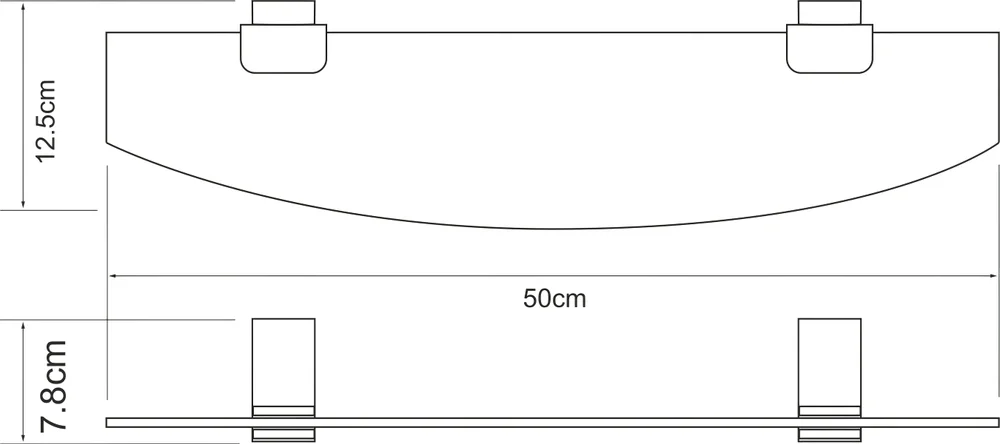 Полка стеклянная Wasserkraft Abens черный матовый K-3224 - 3