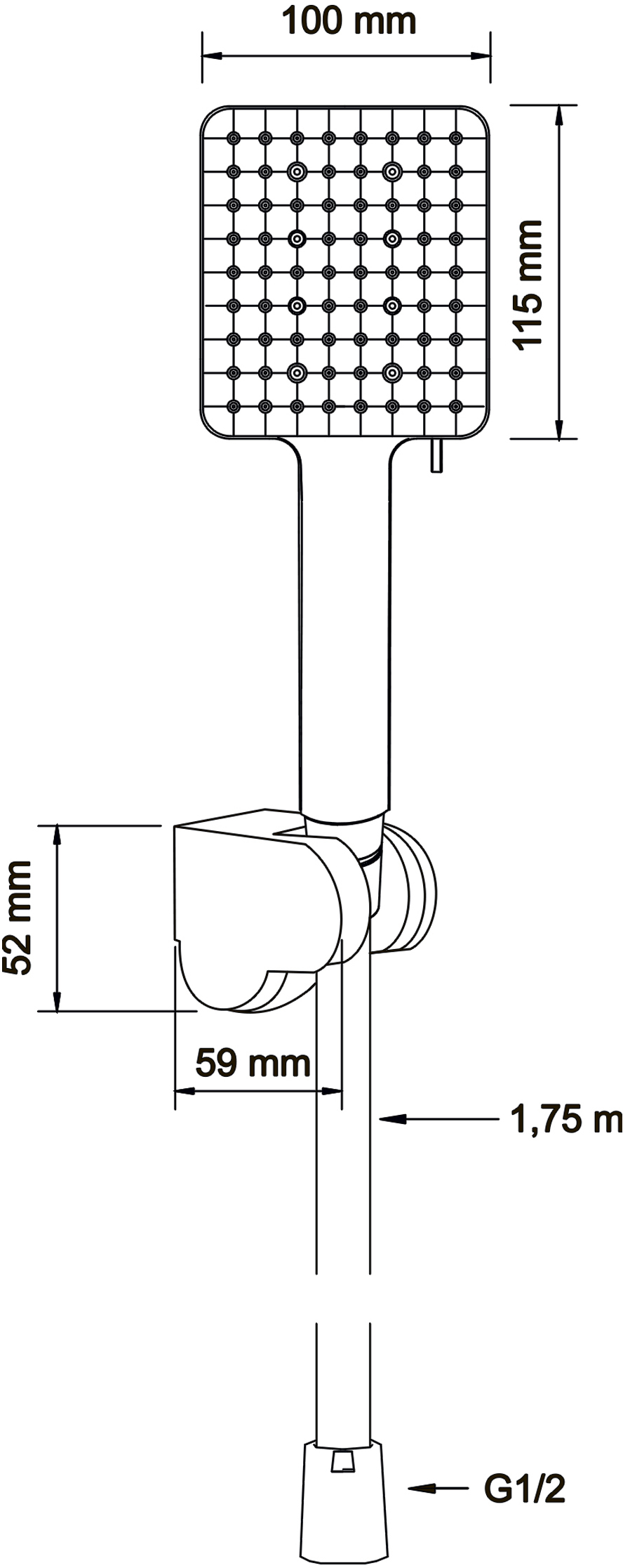 Душевой гарнитур Swedbe Hermes черный матовый  5134B - 5