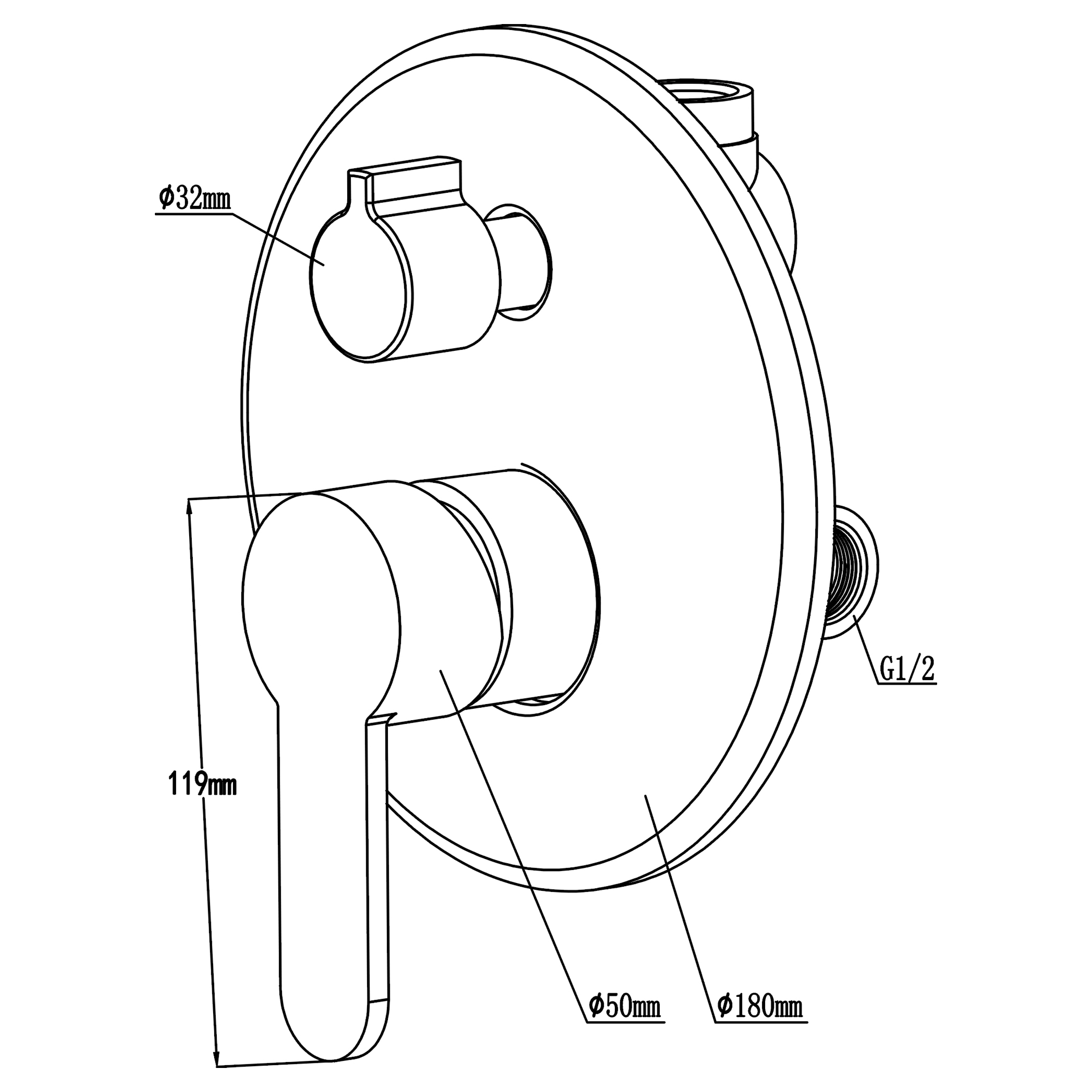 Swedbe Platta Душевой комплект со встроенным смесителем и верхним душем 5538 - 6