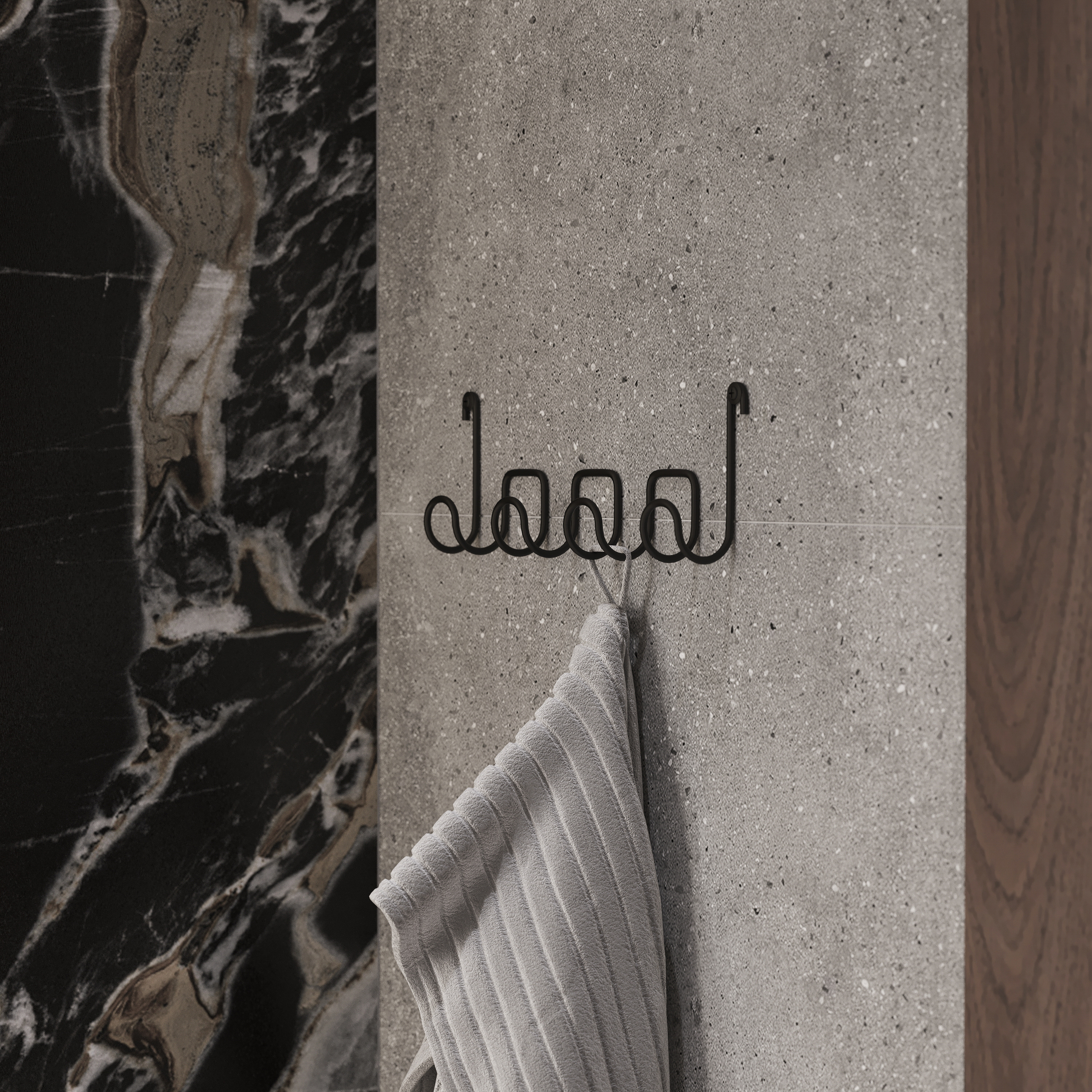 Крючок DIWO Смоленск П16543 четверной, черный муар - 2