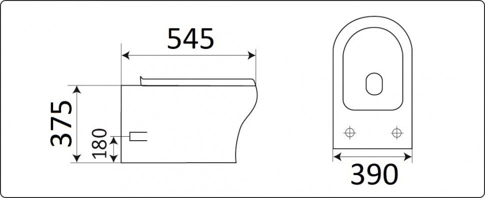 Унитаз подвесной Ceramalux белый  CL-2100 - 2