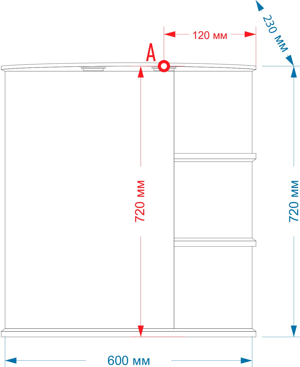 Зеркало-шкаф Misty Магнолия 60 L с подсветкой Э-Маг04060-01СвЛ - 3