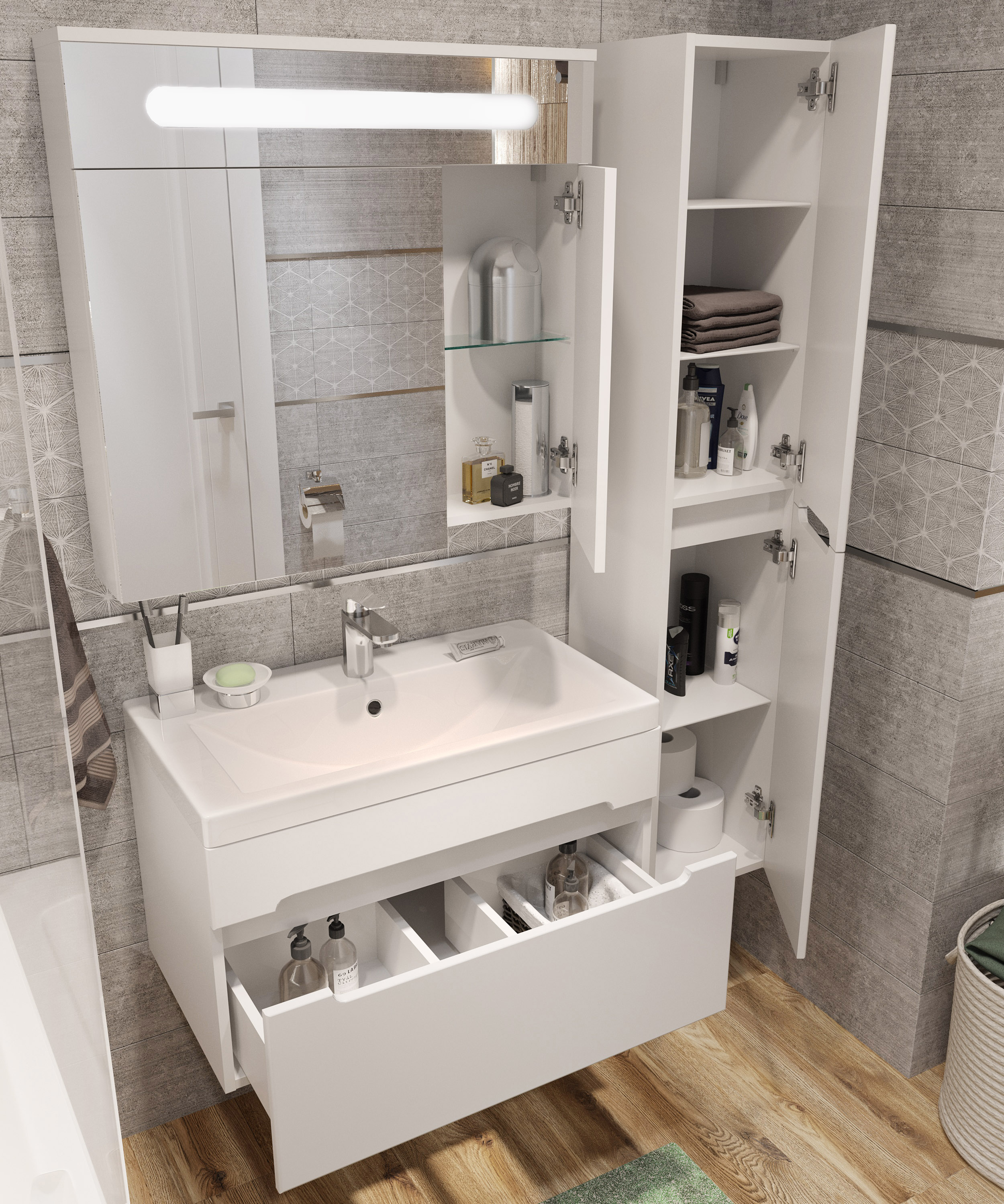 Зеркало-шкаф DIWO Коломна 80 KOL.Z.80/P/W - 4