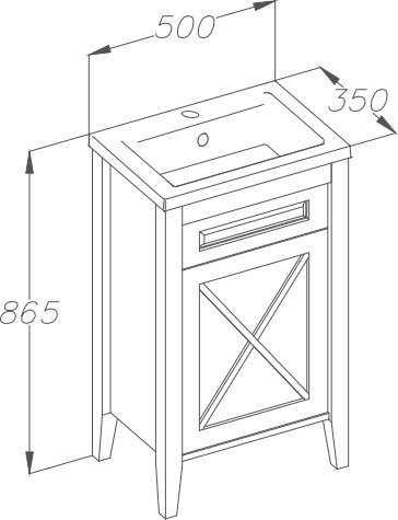 Мебель для ванной Opadiris Палермо 50 R светлый орех - 4