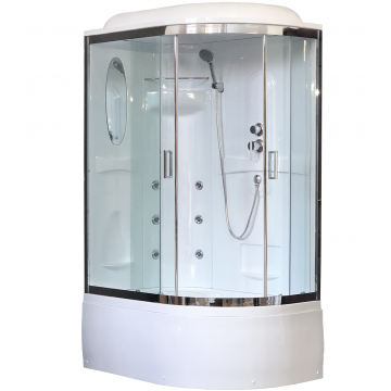 Душевая кабина Royal Bath 120х80 левая хром стекло прозрачное с гидромассажем RB8120BK2-T-CH-L-EL - 0