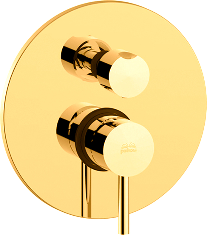 Смеситель Paffoni Light LIG018HGSP с ВНУТРЕННЕЙ ЧАСТЬЮ, для ванны с душем, золото медовое брашированное - 0