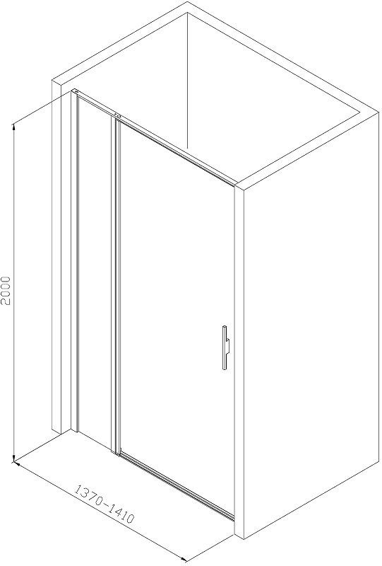 Душевая дверь Allen Brau Priority 140 профиль черный матовый стекло прозрачное 3.31036.BBA - 8