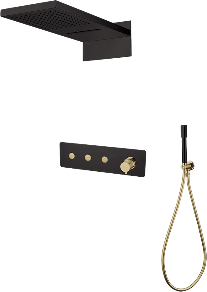 Душевой комплект Boheme Fusion черный - золото 130-BG - 0