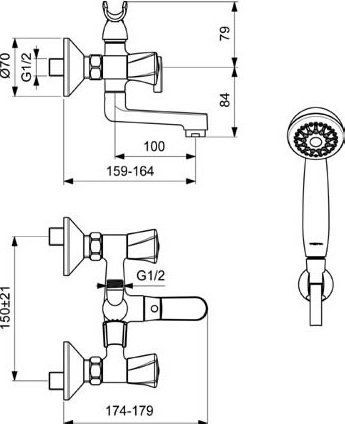 Смеситель Vidima Лайф BA361AA для ванны - 1