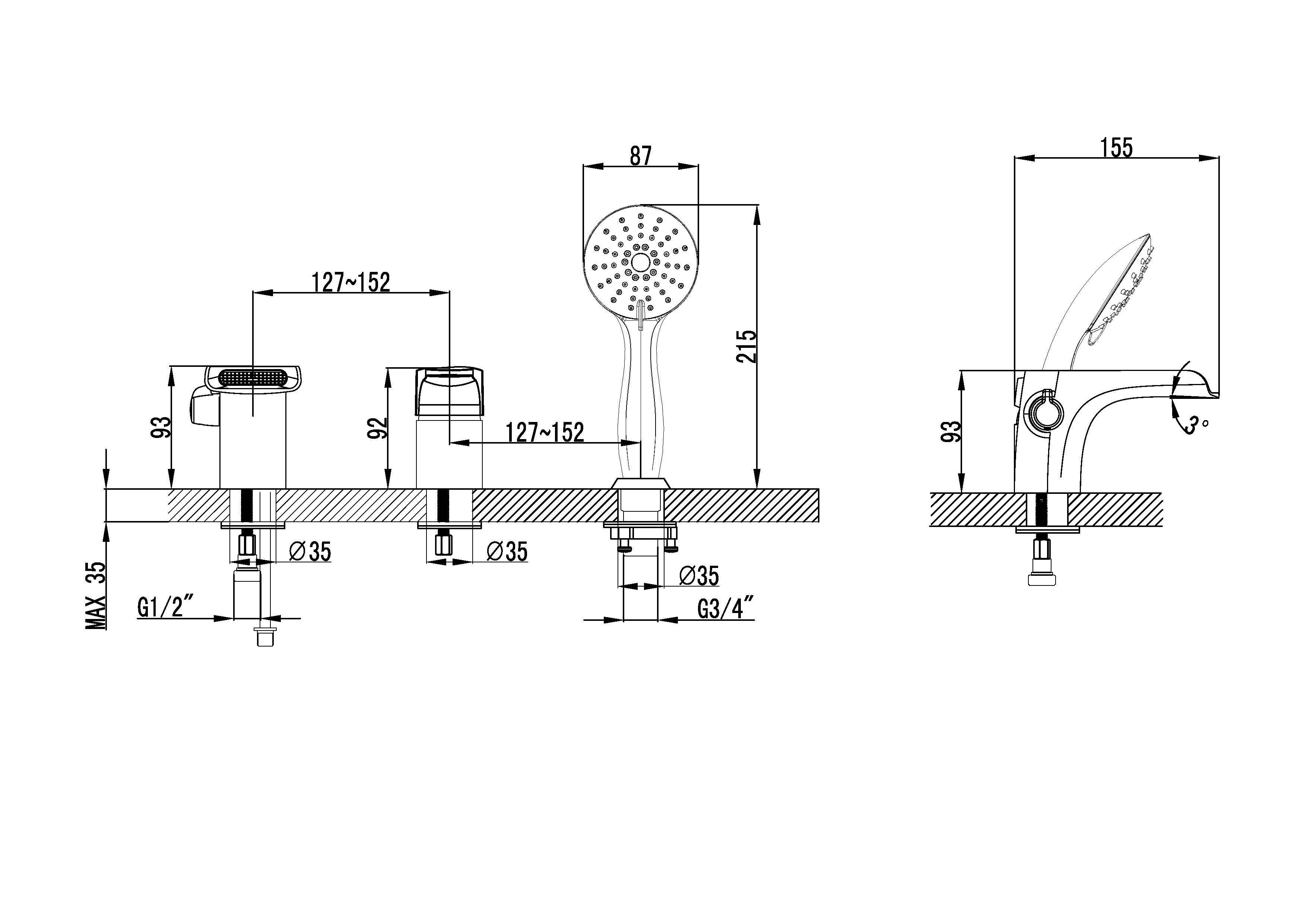 Смеситель для ванны Lemark Shift  LM4345C - 1