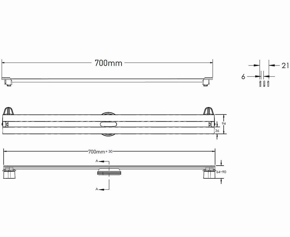 Душевой лоток Berges Super Slim 70 золото глянцевое 092053 - 1