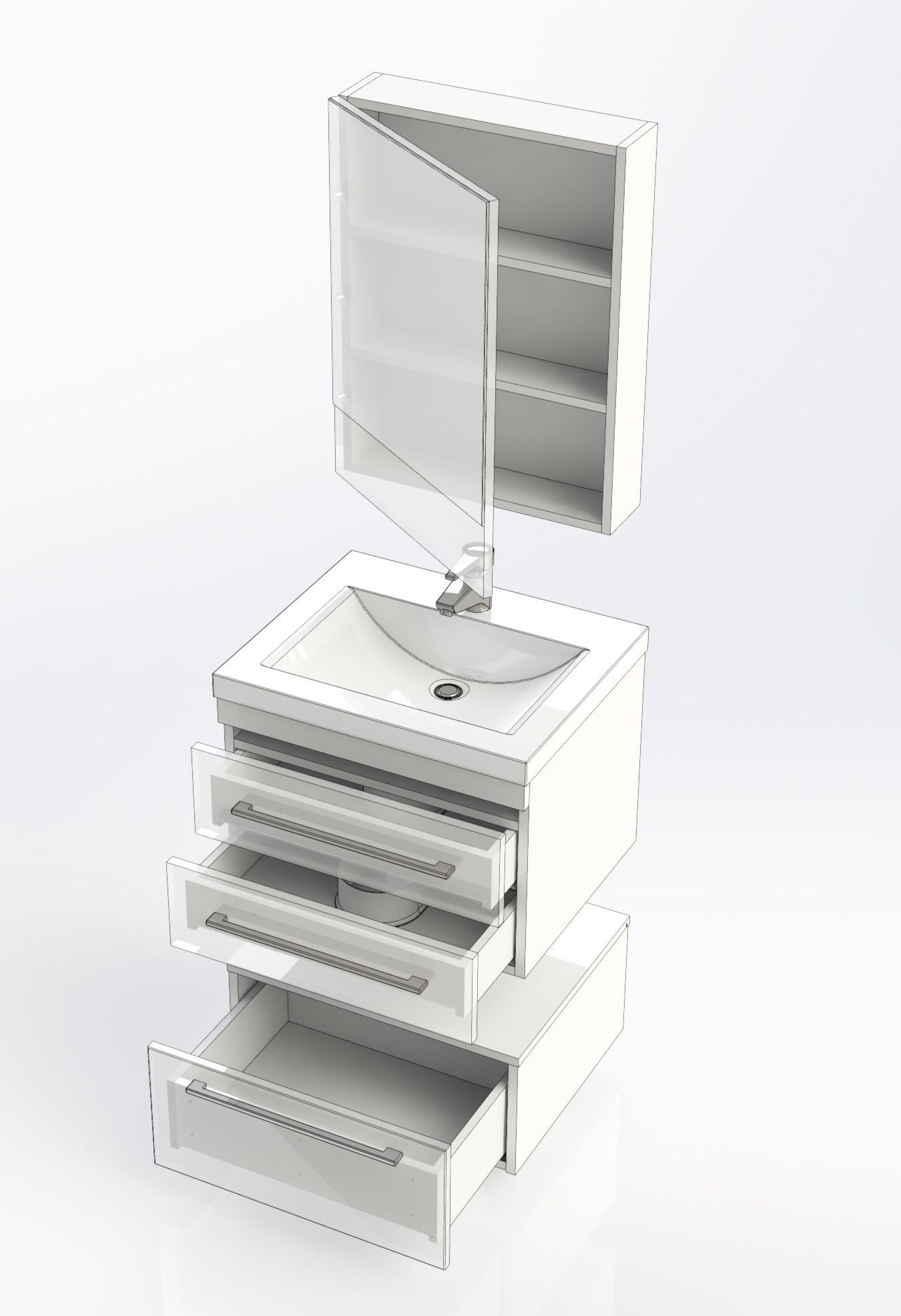 Мебель для ванной Aquanet Нота 58 белая 171483 - 30