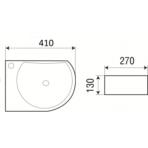 Раковина подвесная Weltwasser WW AISBACH 5014 L 41 белый  10000003876 - 1