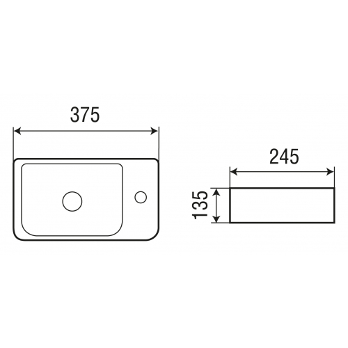 Раковина подвесная Weltwasser WW AISBACH 10100 R 37.5 белый  10000004591 - 1