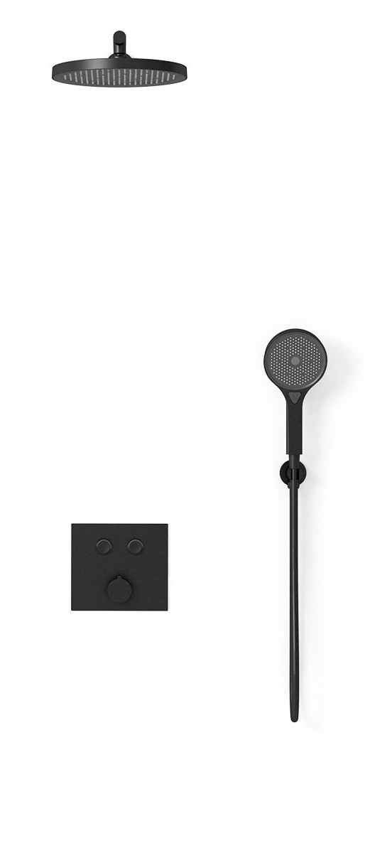 Душевой комплект Vincea с термостатом черный матовый VSFW-4212MB - 1