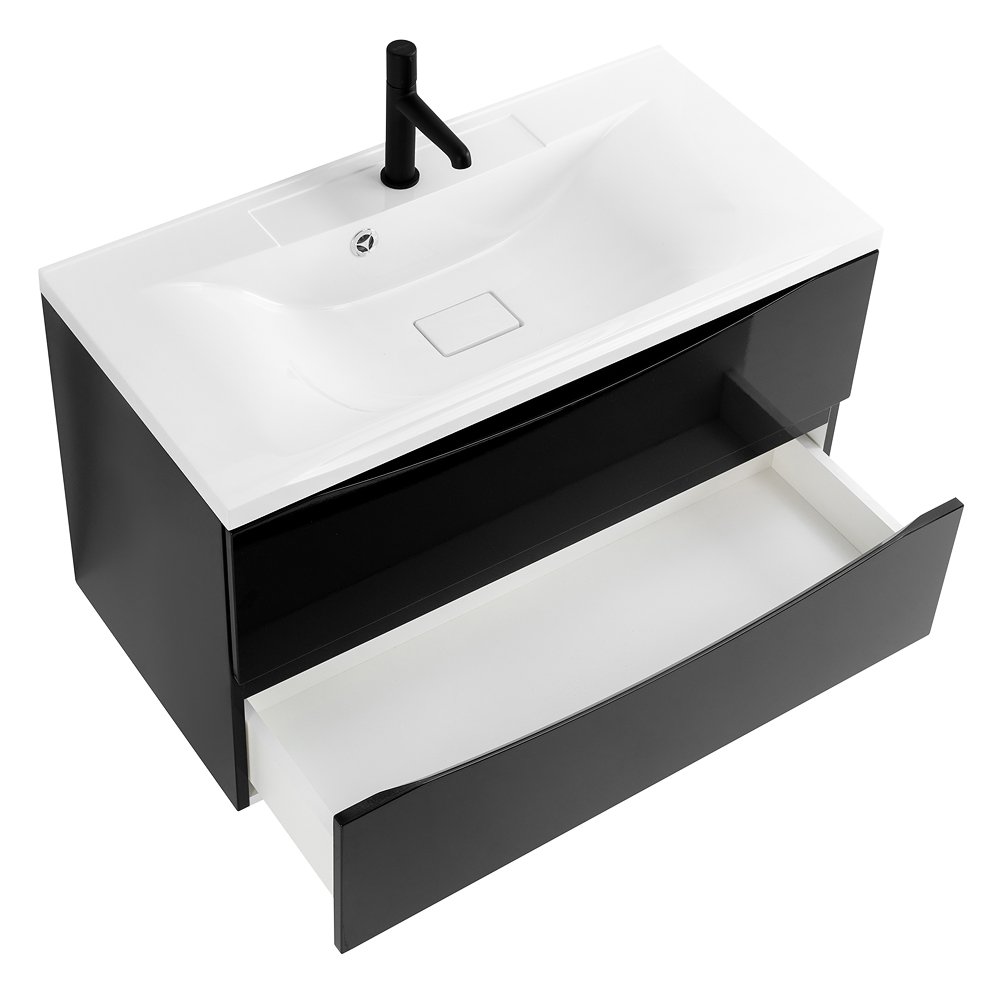 Тумба с раковиной BelBagno Marino 90 черный - 12