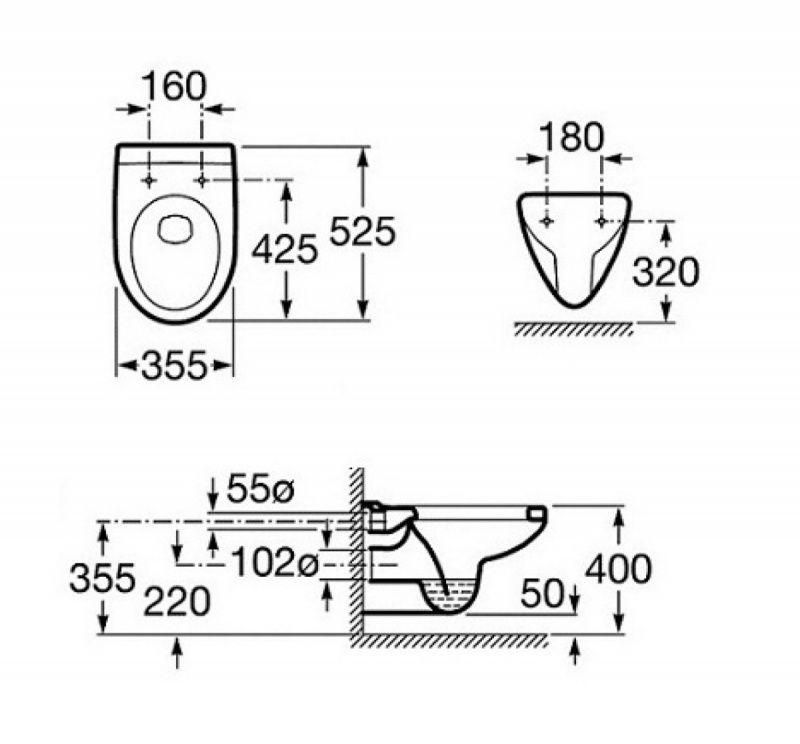 Чаша для унитаза подвесного Roca Mateo 7346200000 - 2