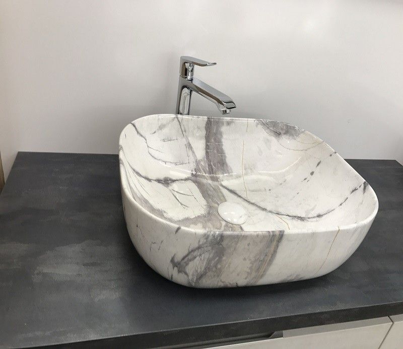 Раковина накладная CeramaLux MNC 50 см под камень/белый, серый  K397G125 - 3