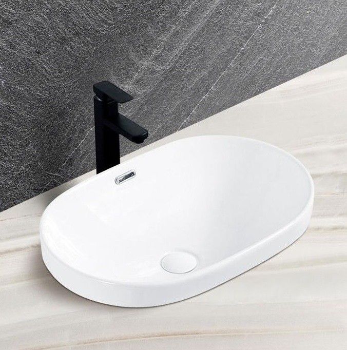 Раковина накладная CeramaLux N 60 см белый  5006С - 5