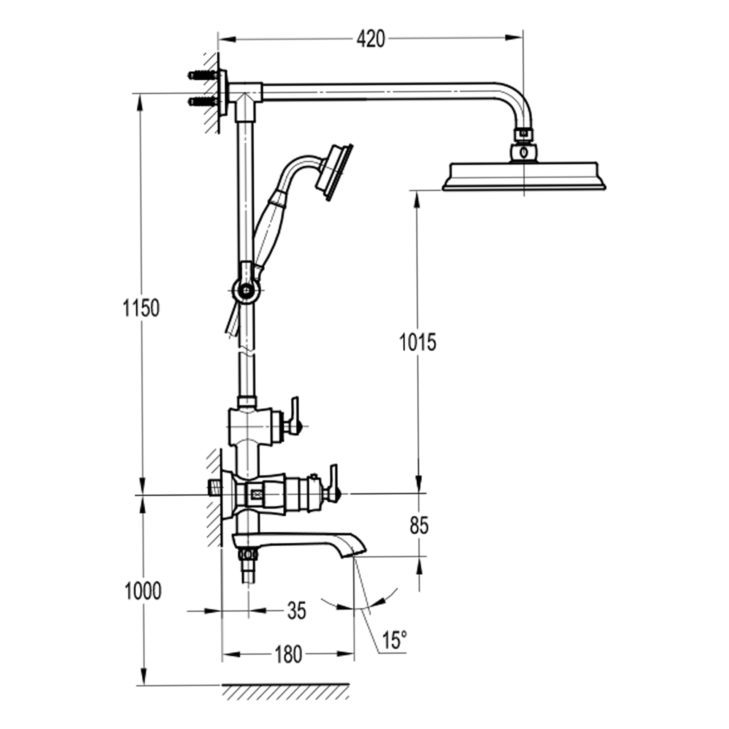 Swedbe Terracotta Art Семейный душ с термостатическим смесителем для ванны 2570 - 1