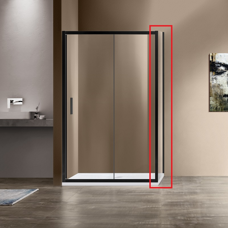 Боковая стенка Vincea Garda 100х190 профиль черный стекло прозрачное VSG-1G100CLB - 0