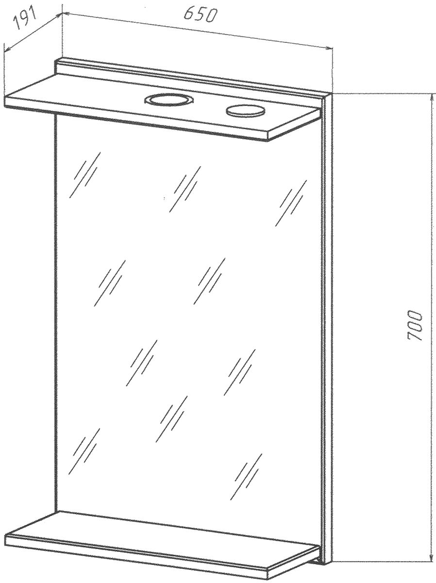 Зеркало-шкаф Бриклаер Адель 85 1 шкаф - 3