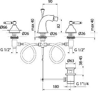 Смеситель Webert Dorian DO710202015 хром для биде - 1