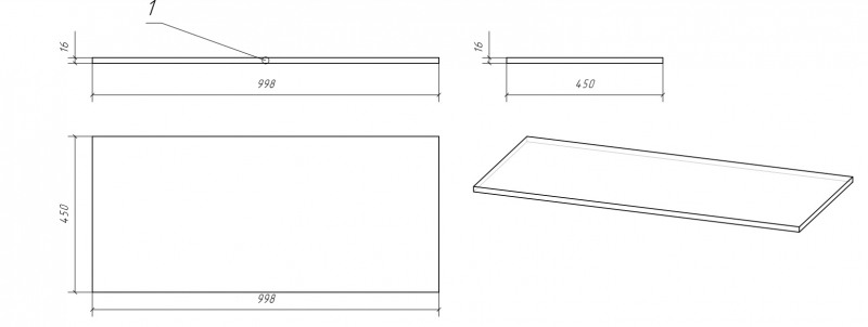 Столешница MODUO 100 SB-BL-MOD100 - 2